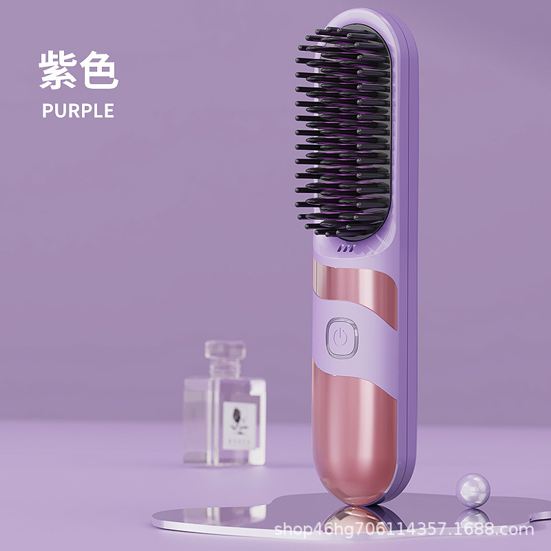 新型USB充電タイプの無線直毛櫛は発熱風櫛多機能マイナスイオン巻き直両用カールを傷つけない|undefined
