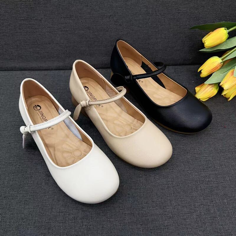 Comfortable New 2026 Soft-Soled Shallow-Mouth Ethnic Style Spring/Summer Women's French Round-Toe Mary Jane Shoes Comfortable New 2026 Soft-Soled Shallow-Mouth Ethnic Style Spring/Summer Women's French Round-Toe Mary Jane Shoes