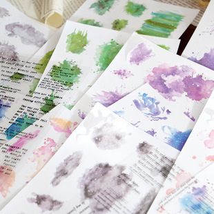 Twilight Pet Sticker Pack, Watercolor Romantic Series, Watercolor Handbook Decoration Collage Material, 10 Sheets, 6 Styles