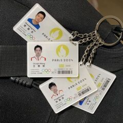 国卓球参加証のミニキーホルダーの大きな頭の莎許新馬龍樊振東林高遠アクリル