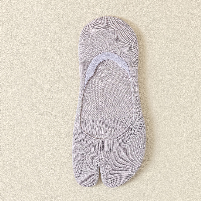 Calcetines de dos dedos Calcetines de verano para mujer, transpirables y absorbentes de sudor, calcetines invisibles de boca baja, calcetines antideslizantes de silicona finos