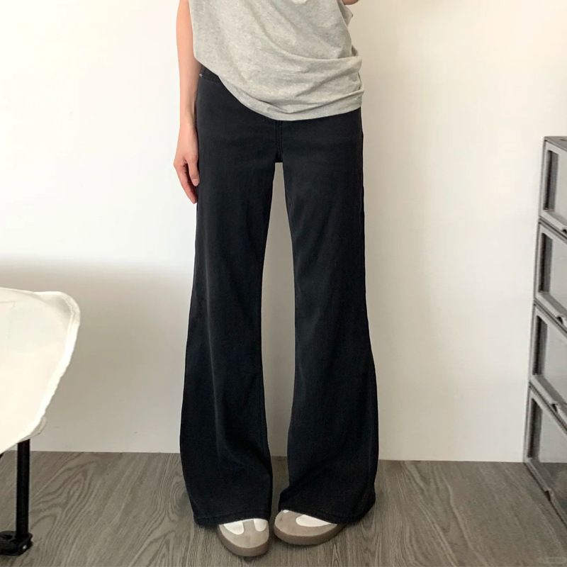 Black Legless Bootcut Jeans for Women, Small, Loose and Slim Pants, Straight Bell-Bottom Pants Black Legless Bootcut Jeans for Women, Small, Loose and Slim Pants, Straight Bell-Bottom Pants