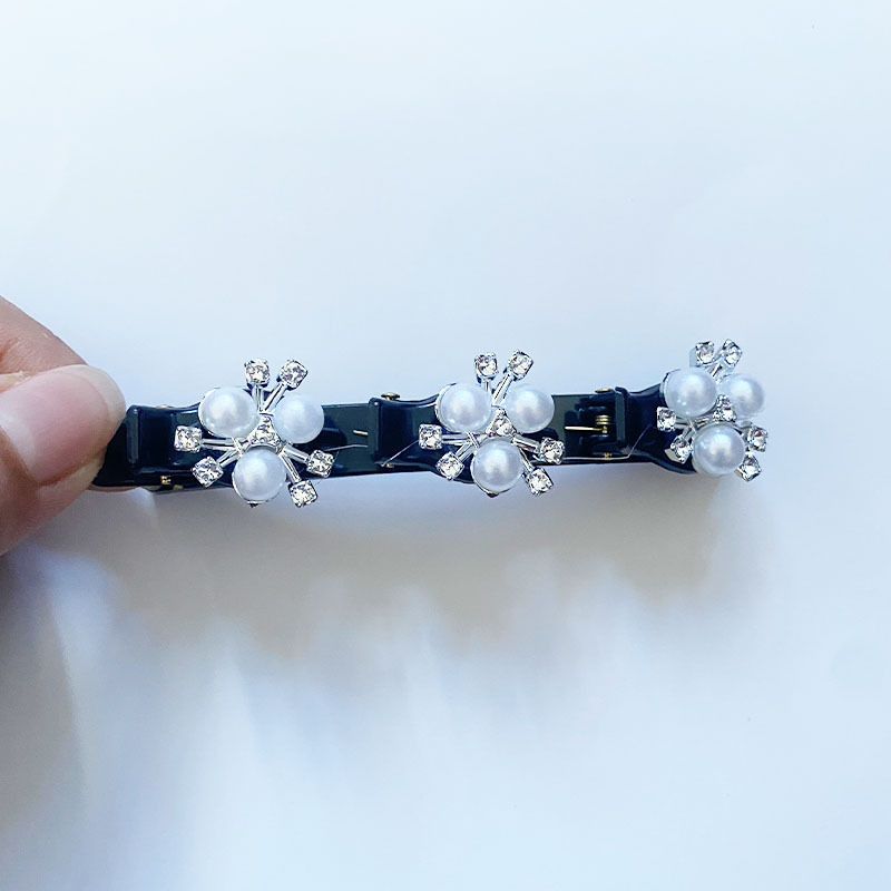 新しい四つ葉のクローバーのアヒルのくちばしクリップ、編み込みヘアクリップ、サイド編み込み二重層前髪クリップ、散らかった髪の装飾品を整理します。|undefined
