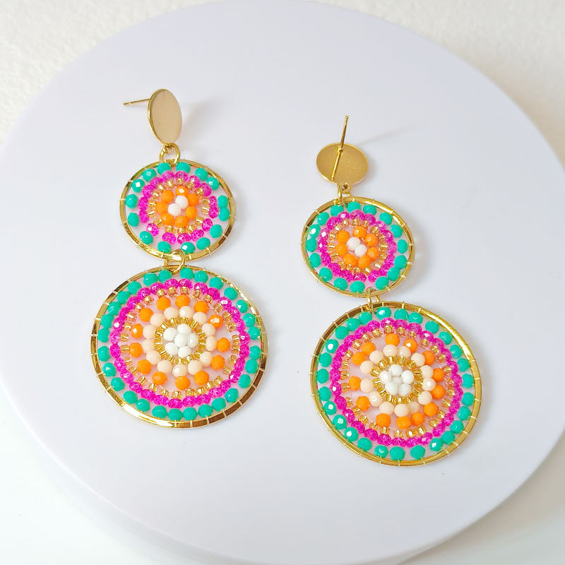 Drop Earrings Classification 1 Pair Quantity 1 Pair Bohemian Geometric Glass Seed Bead Drop Earrings
