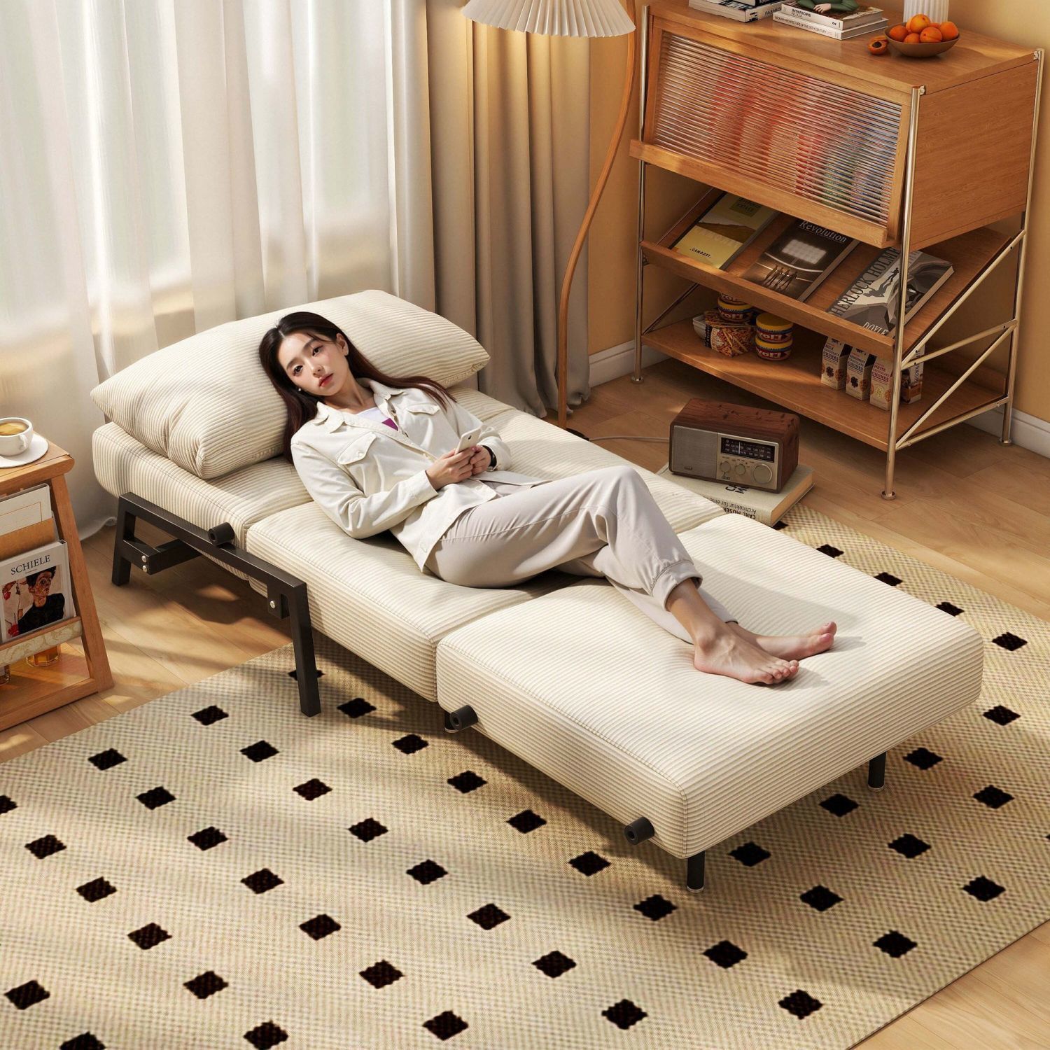 Single Sofa Bed Folding Dual-Purpose New Model All-In-One Dual-Purpose Small Apartment Living Room Folding Telescopic Bed Folding Bed