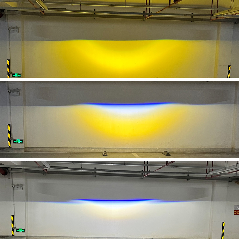 Luces antiniebla LED de tres colores para automóviles, modificación de lente de luz dual de 3 pulgadas, luz blanca, luz amarilla, amarillo claro, adecuadas para Ford, General Motors, Nissan.