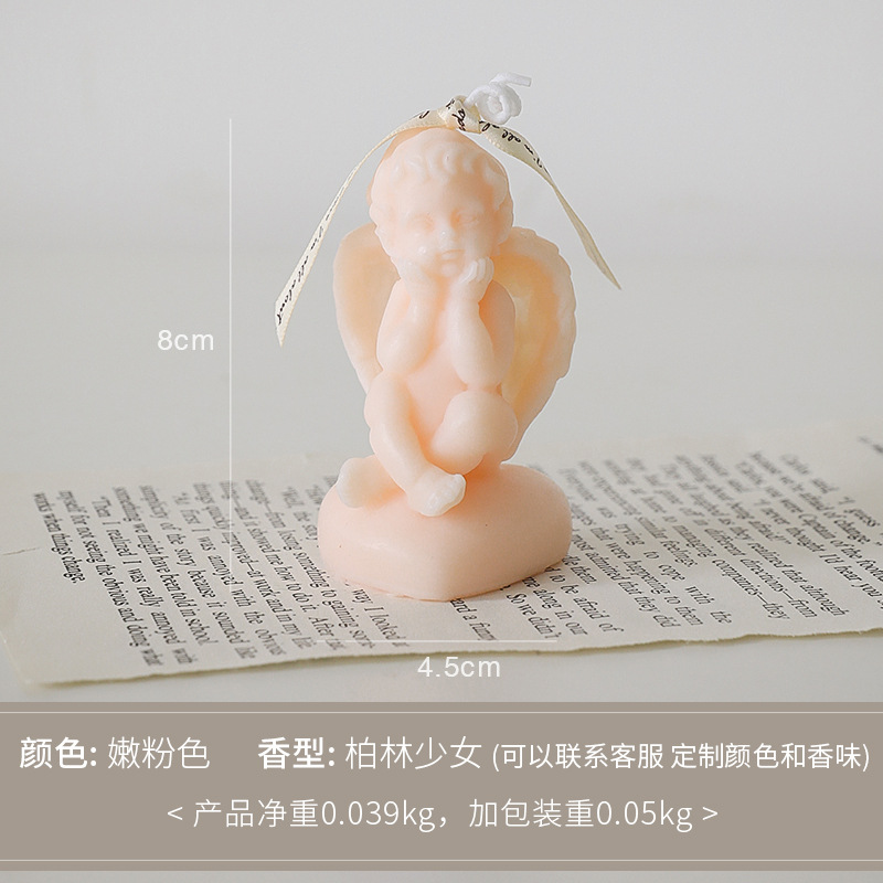 Vela de aromaterapia Little Angel Regalos de cumpleaños personalizados Adornos de mesa hechos a mano Vela de fragancia de cera de soja