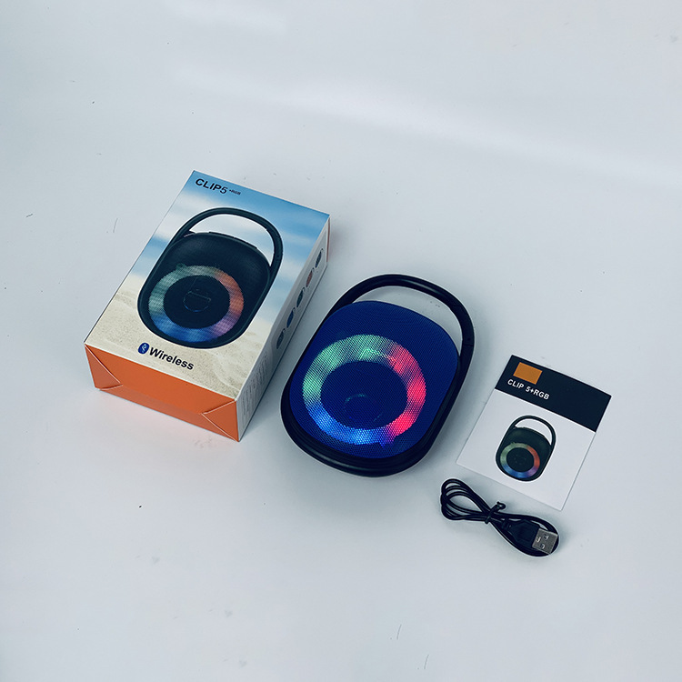 새로운 CLIP 5 + RGB 무선 블루투스 스피커 야외 휴대용 TF 카드 휴대용 4 인치 스퀘어 댄스 스테레오.