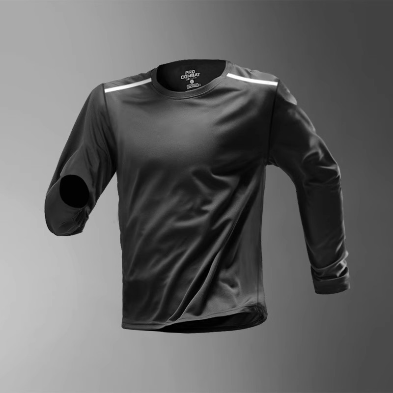 Correr ropa de secado rápido camiseta de manga larga para hombres primavera baloncesto entrenamiento fitness correr por la mañana deportes ciclismo montañismo ropa top