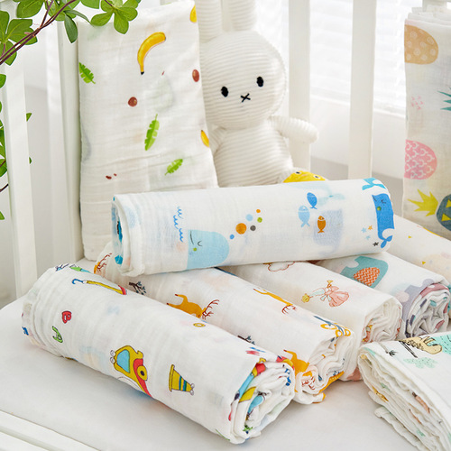 Double-layer pure cotton baby gauze packing towel bath towel, baby packing for newborn summer cool blanket, soft cover for newborn