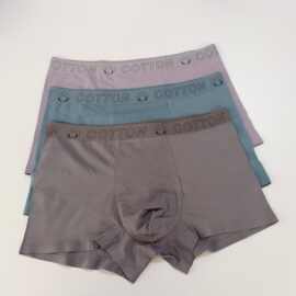 秋冬棉无痕抗菌男士纯色棉内裤中腰男士内裤平角短裤纯棉内裤