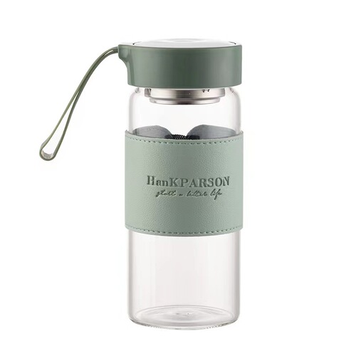Internet celebrity recommended high-borosilicate glass cup, transparent and simple water cup with cup sleeve, heat-resistant, portable handle, convenient cup
