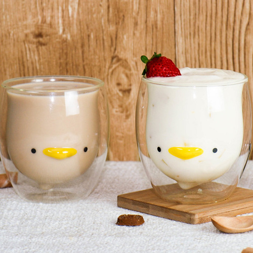 Cartoon Glass Cup Double Layer High-Temperature Candle Cup Christmas Gift Handover Gift Cup Household Use