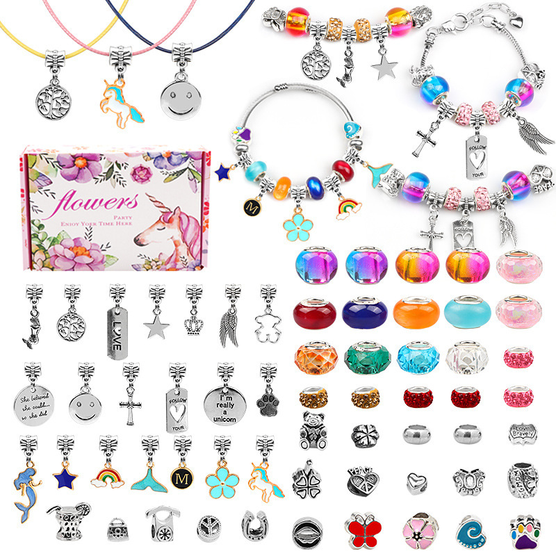 Amazon Specializes in Dropshipping High Kidsren's DIY Bracelet Set Unicorn Cute Jewelry Panjia Beads