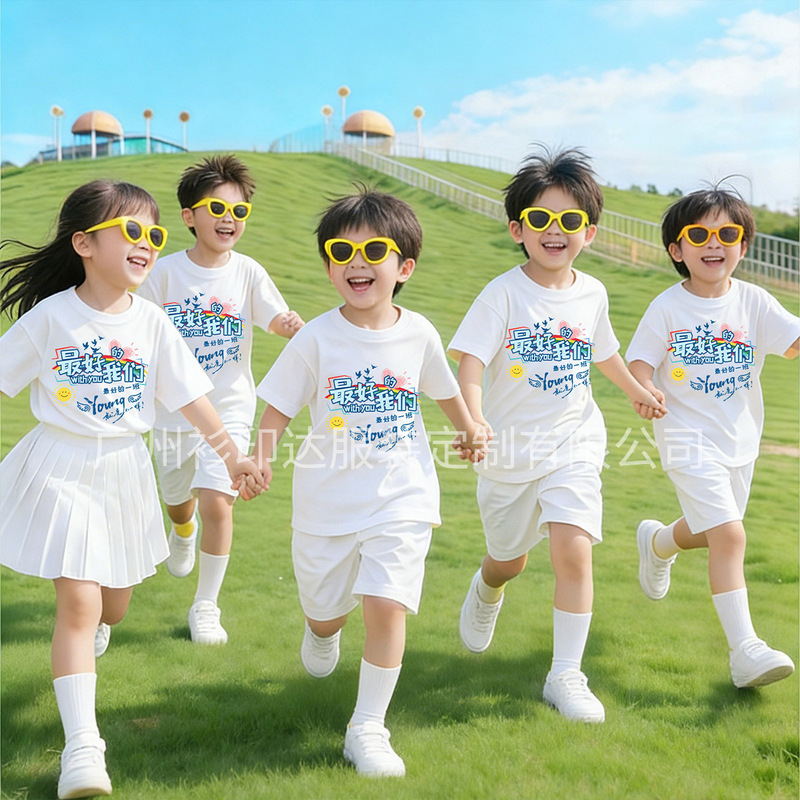 Graduation class uniforms for primary and secondary school students and kindergarten children, T-shirts, 2026 new summer sports meeting cotton short-sleeve custom designs Graduation class uniforms for primary and secondary school students and kindergarten children, T-shirts, 2026 new summer sports meeting cotton short-sleeve custom designs