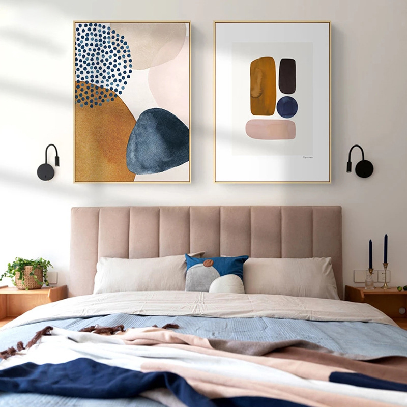 Pintura de decoración de sala de estar moderna minimalista abstracta nórdica madera sólida marco interior pasillo pintura de fondo pintura lienzo pintura colgante dormitorio