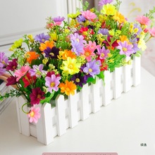 田园风实木栅栏室内花套装家居假花艺室内房间校园摆放装饰品