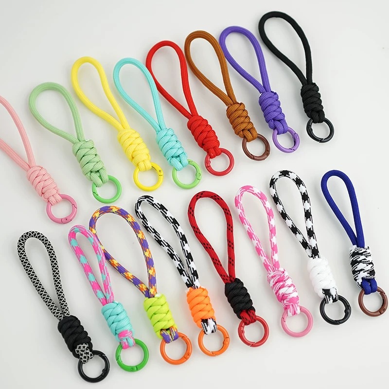 Hand-Woven Earphone Lanyard Keychain Accessory Phone Lanyard Bag Charm Simple Student Wrist Strap Small Lanyard