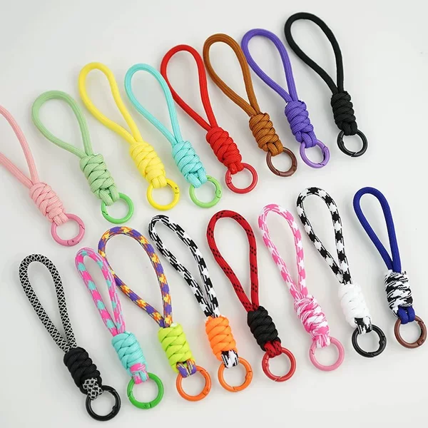 Hand-Woven Earphone Lanyard Keychain Accessory Phone Lanyard Bag Charm Simple Student Wrist Strap Small Lanyard