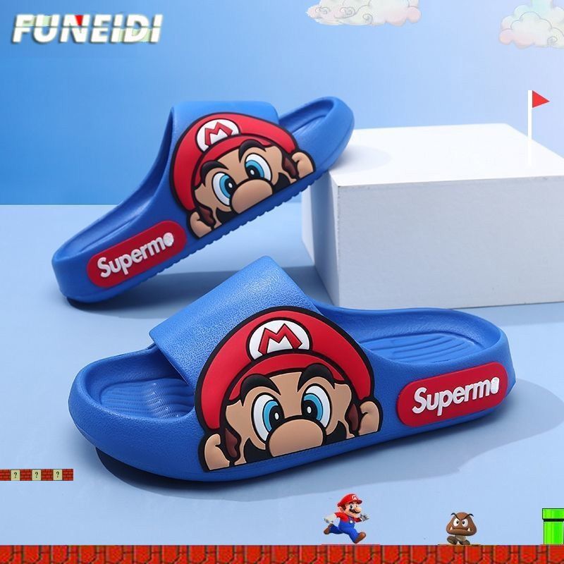 Children's Slippers for Boys, Non-Slip Soft Sole, Cartoon Mario Slippers for Boys, Baby and Older Kids, Indoor and Outdoor Wear Children's Slippers for Boys, Non-Slip Soft Sole, Cartoon Mario Slippers for Boys, Baby and Older Kids, Indoor and Outdoor Wear