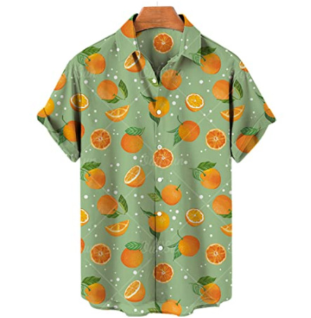 2023 Comercio exterior europeo y americano de los hombres de primavera nueva manga corta impresa casual solapa más tamaño camisa de los hombres