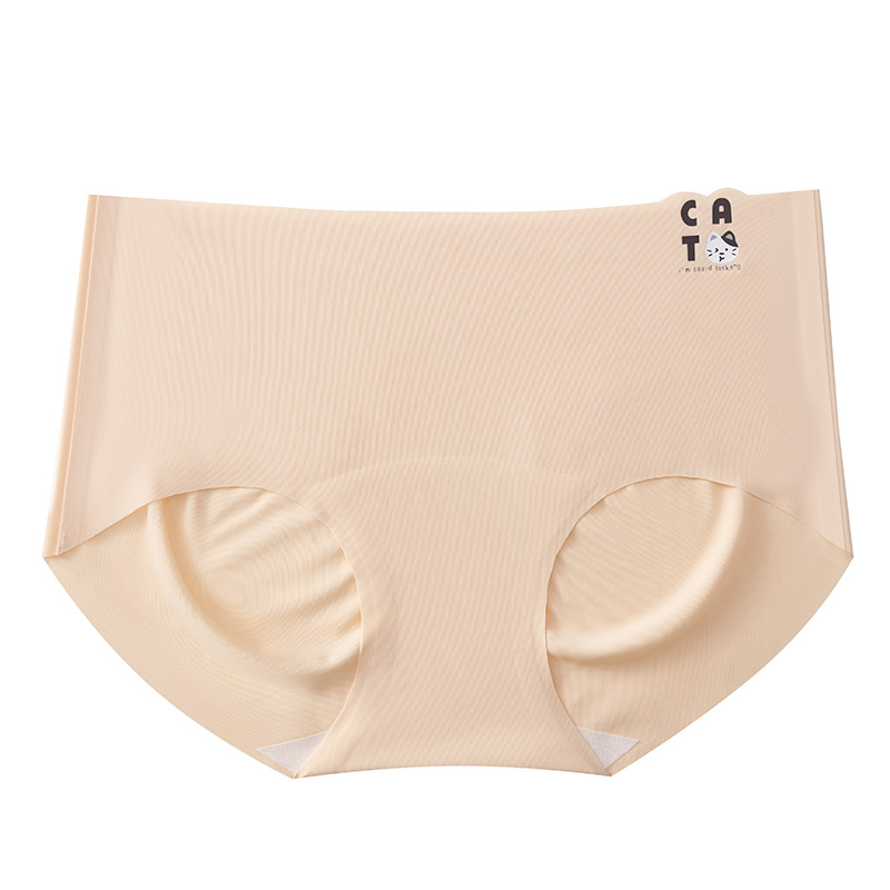 Ladies sin costuras seda de hielo sexy cintura media transpirable niña japonesa que da a luz algodón antibacteriano entrepierna sin costuras triángulo calzoncillos para mujer