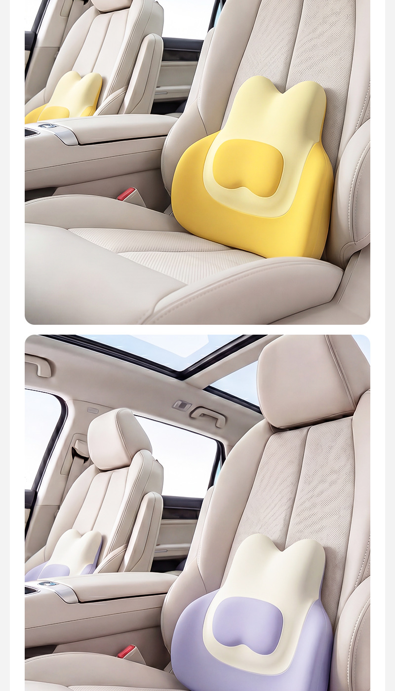 Car Lumbar Support Cushion Memory Foam Car Seat Backrest Cushion for Long Hours of Driving Without Fatigue Factory Cross-Border