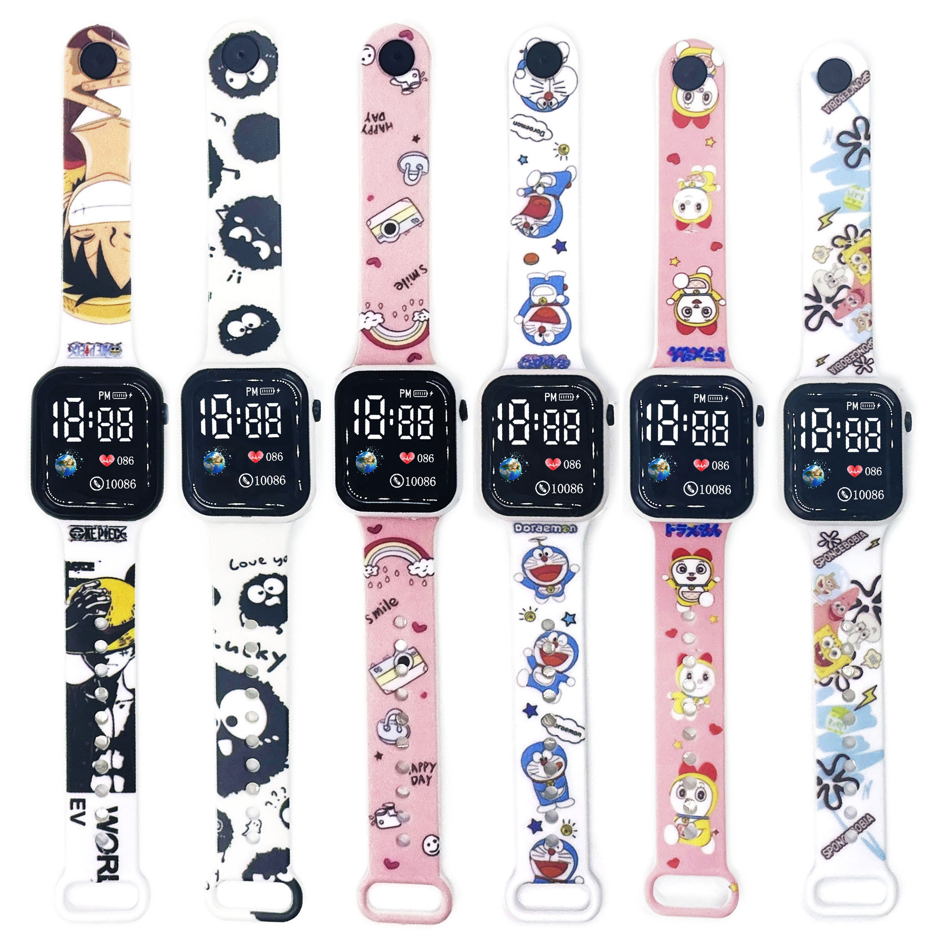 cartoon creative fashionable square electronic watch