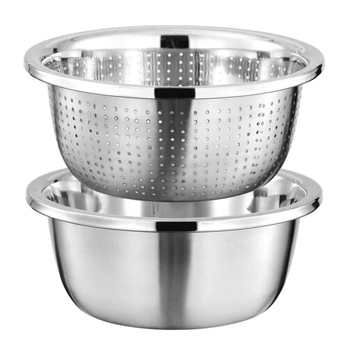 Factory direct sales 304 stainless steel basin seasoning tank taste bucket thickened and deepened large reverse side soup basin vegetable basin multi-purpose basin