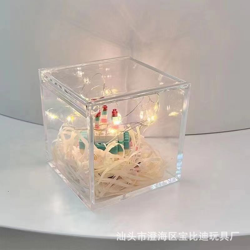 Xiaohongshu の同じ誕生日ケーキビルディングブロックパズル組み立てビルディングブロックピアノ装飾品男性と女性のカップルへのギフトとして|undefined