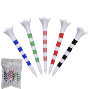 20 Pcs/Pack Golf Spikes Stripes Printing Golf Tee 4-Corner Plastic Spikes Tee Cross-Border