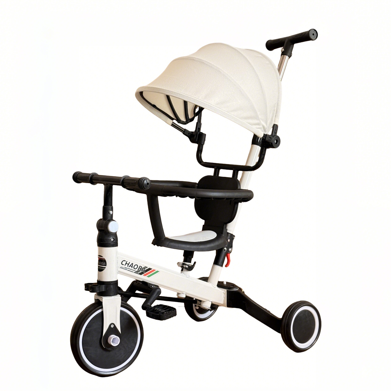 Triciclo multifuncional bicicleta de equilibrio bicicleta ajustable empujador patina para bebés caminante plegable con un botón