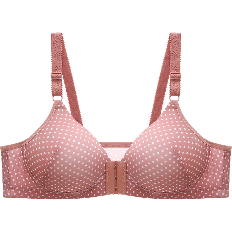 Nueva hebilla delantera de mediana edad y mujeres mayores de pecho grande inalámbrico que adelgaza la ropa interior empuja hacia arriba el sujetador ajustable