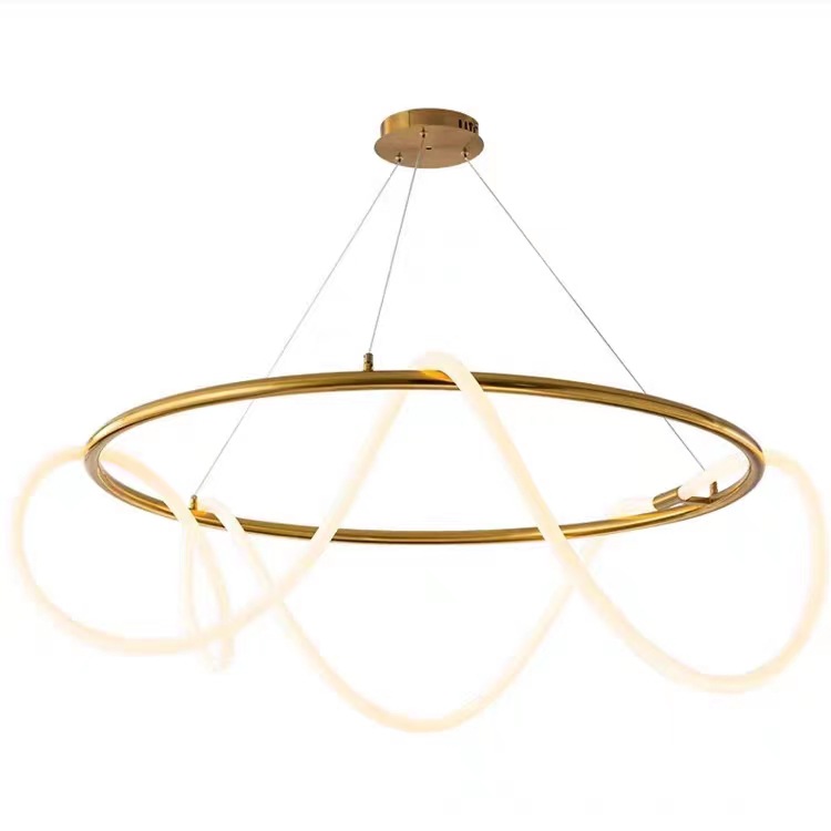 Minimalista sala de estar barra barra mesa de comedor DIY silicona candelabros diseñador de notas creativas arte enredado lámpara de línea