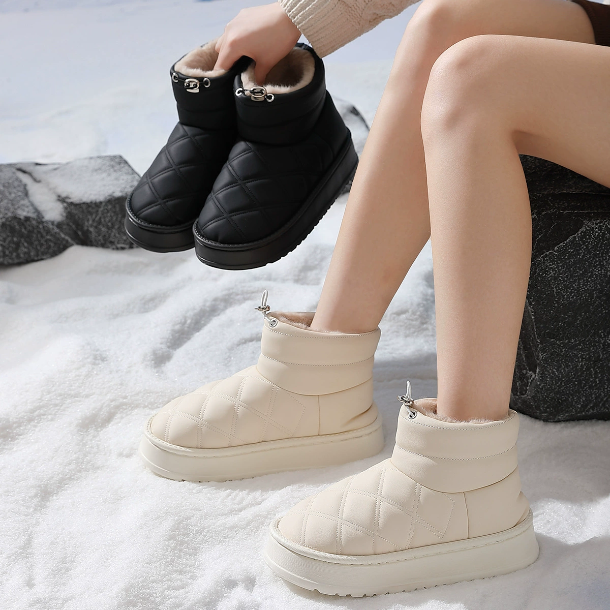 Высокие хлопчатобумажные тапочки зимняя оптовая бытовая домашняя хлопчатобумажная обувь плюшевая хлопковая буксирка женская теплая тапочки осенние и зимние мужские снежные сапоги