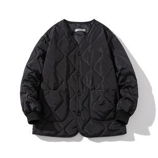 Korean retro frock rhombus quilted stick loose ball suit cotton padded coat men's and women's cotton-padded jacket wholesale