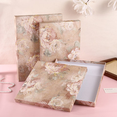 Rectangle clothing shirt packaging box exquisite scarf gift box silk scarf box empty box sky cover gift box