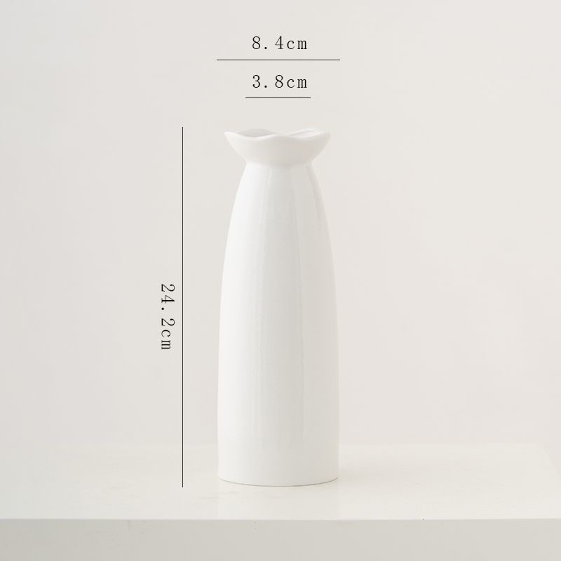 白色现代陶瓷花瓶水养鲜花干花装饰品摆件客厅餐桌摆件花器供应链|undefined