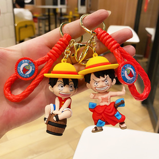 One Piece Animation Luffy Cartoon Doll Keychain Bag Pendant Hand-made Key Chain Boys Small Gift