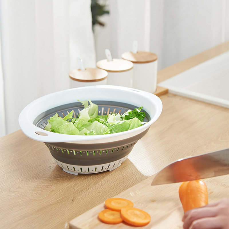 折りたたみ可能なシリコン製の水たまりバスケットのキッチン伸縮式野菜バスケット|undefined