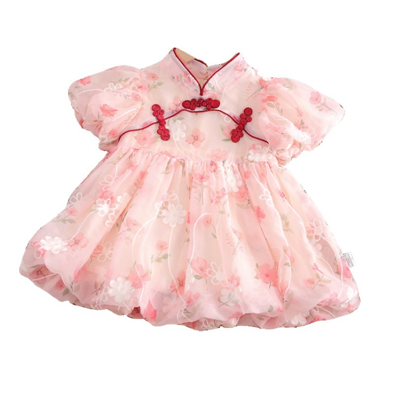 (2개) 옷  의 여름 얇은 여름 옷  의 백일 원피스 세트 귀여운 공주 가방 방귀 옷 등반 옷