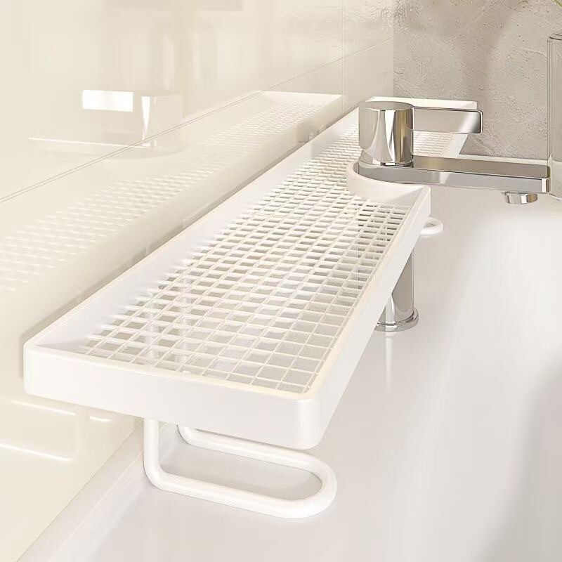 Bathroom Sink Wall-Mounted Faucet, No-Drill Washbasin Storage Rack, Household Mirror-Front Bathroom Shelf
