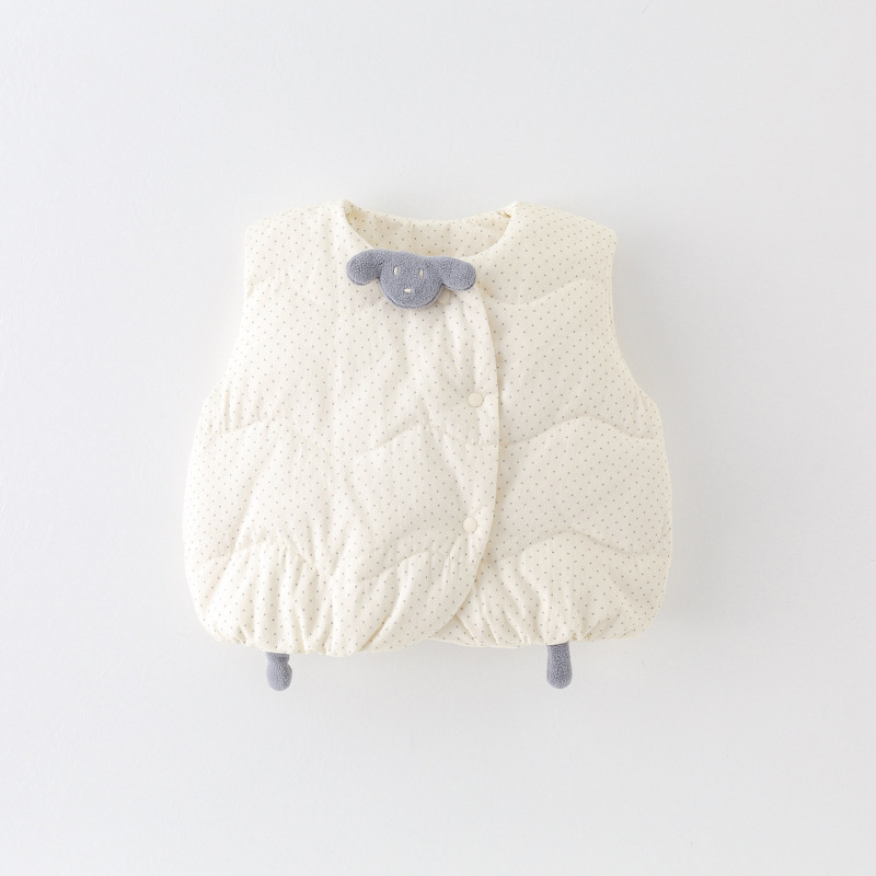 White duck down baby and toddler down vest, winter 2026 new style, girls' clothing, baby girl's vest, warm winter wear White duck down baby and toddler down vest, winter 2026 new style, girls' clothing, baby girl's vest, warm winter wear