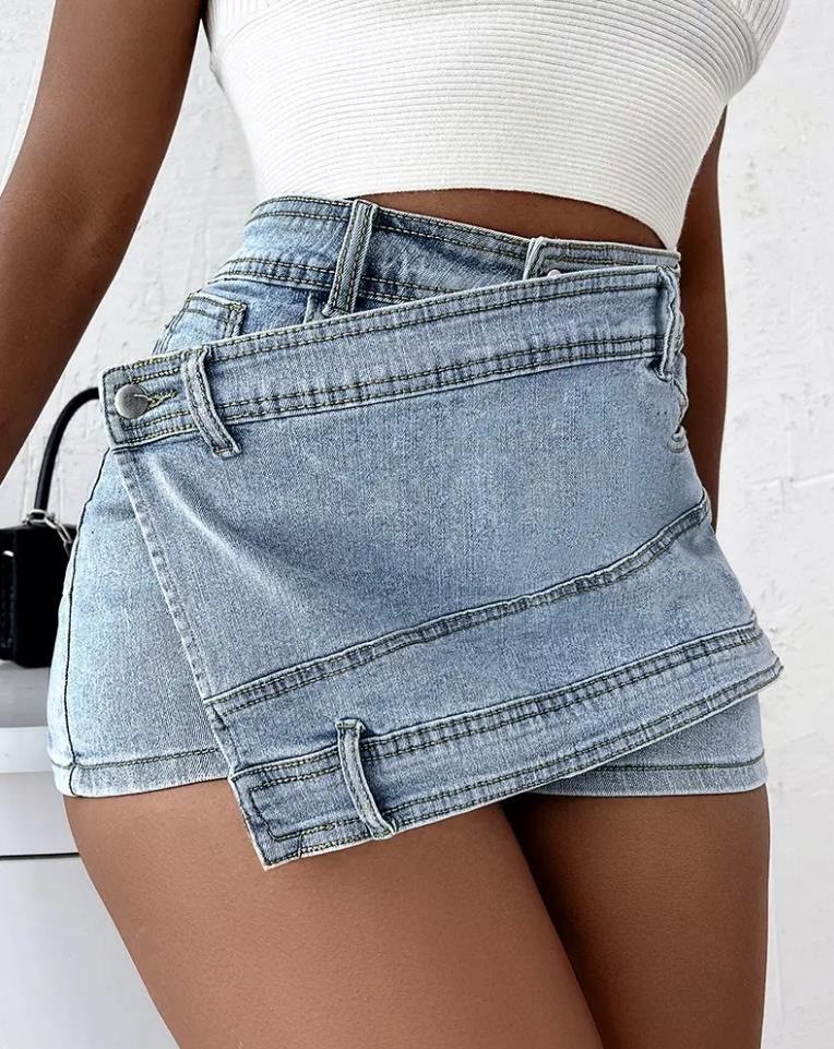 Women's Daily Street Streetwear Solid Color Shorts Button Jeans display picture 1