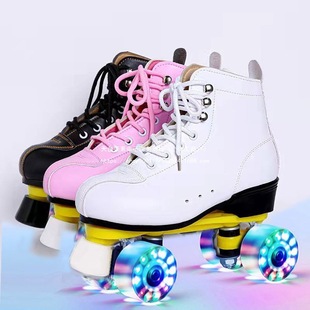 New Adult Double-Row Skates, Children's Four-Wheel Skates, Adult Men's and Women's Roller Skates, Double-Row Roller Skates, Flash