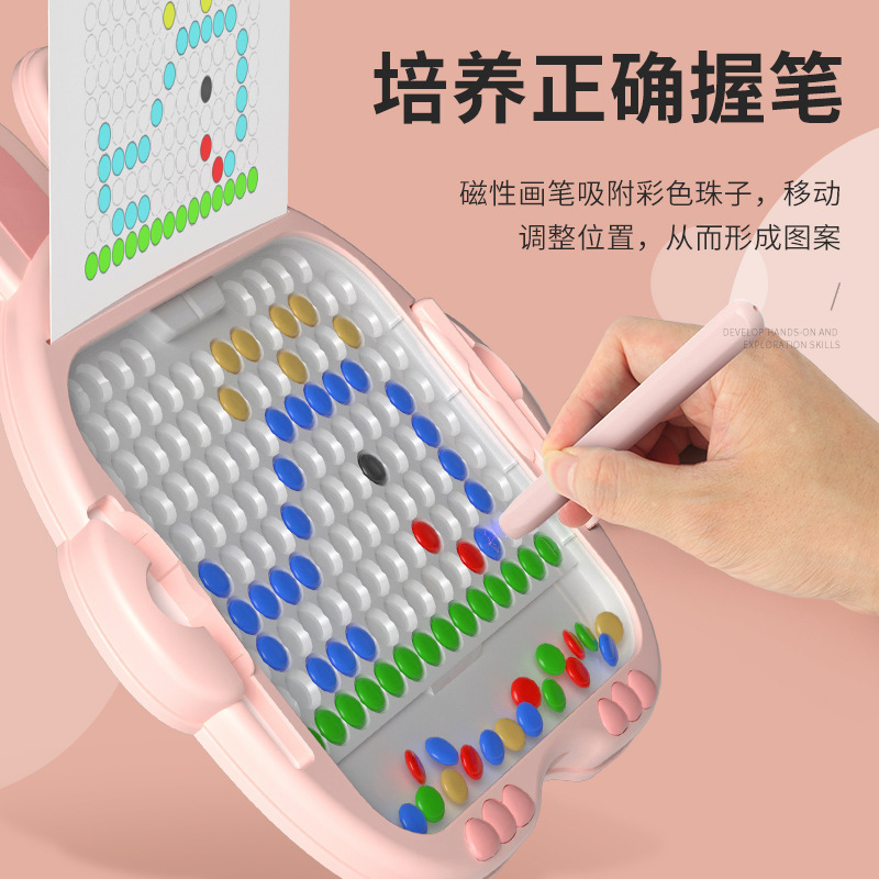 Venta caliente transfronteriza lindo conejo pluma magnética tablero de dibujo pluma de control magnético bebé iluminación juguetes educativos para niños venta al por mayor caliente