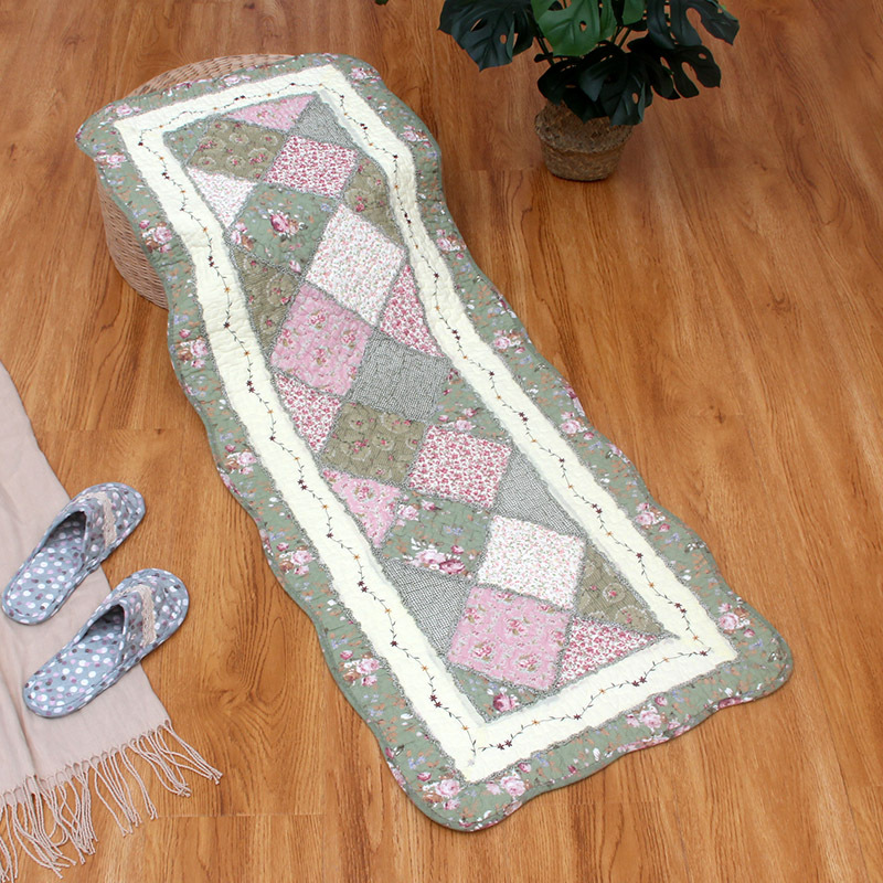 Korean Cotton Bedside Mat, Door Mat, Fabric Quilted Anti-Slip Patchwork Living Room Mat [Small Wholesale]