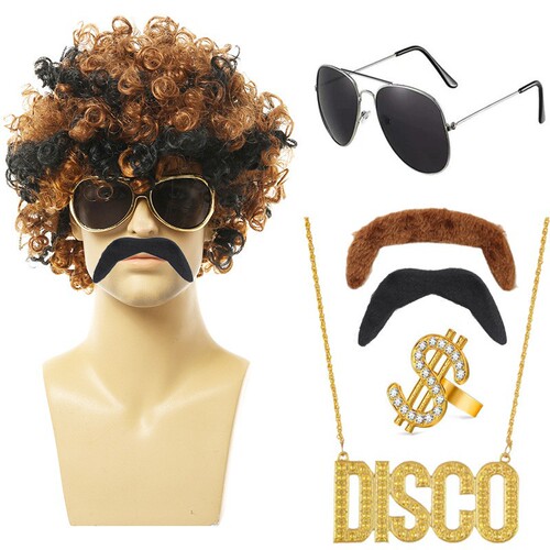 Halloween Costume Wig Punk Rock Disco Party Heavy Metal Western Men's Rock Headgear