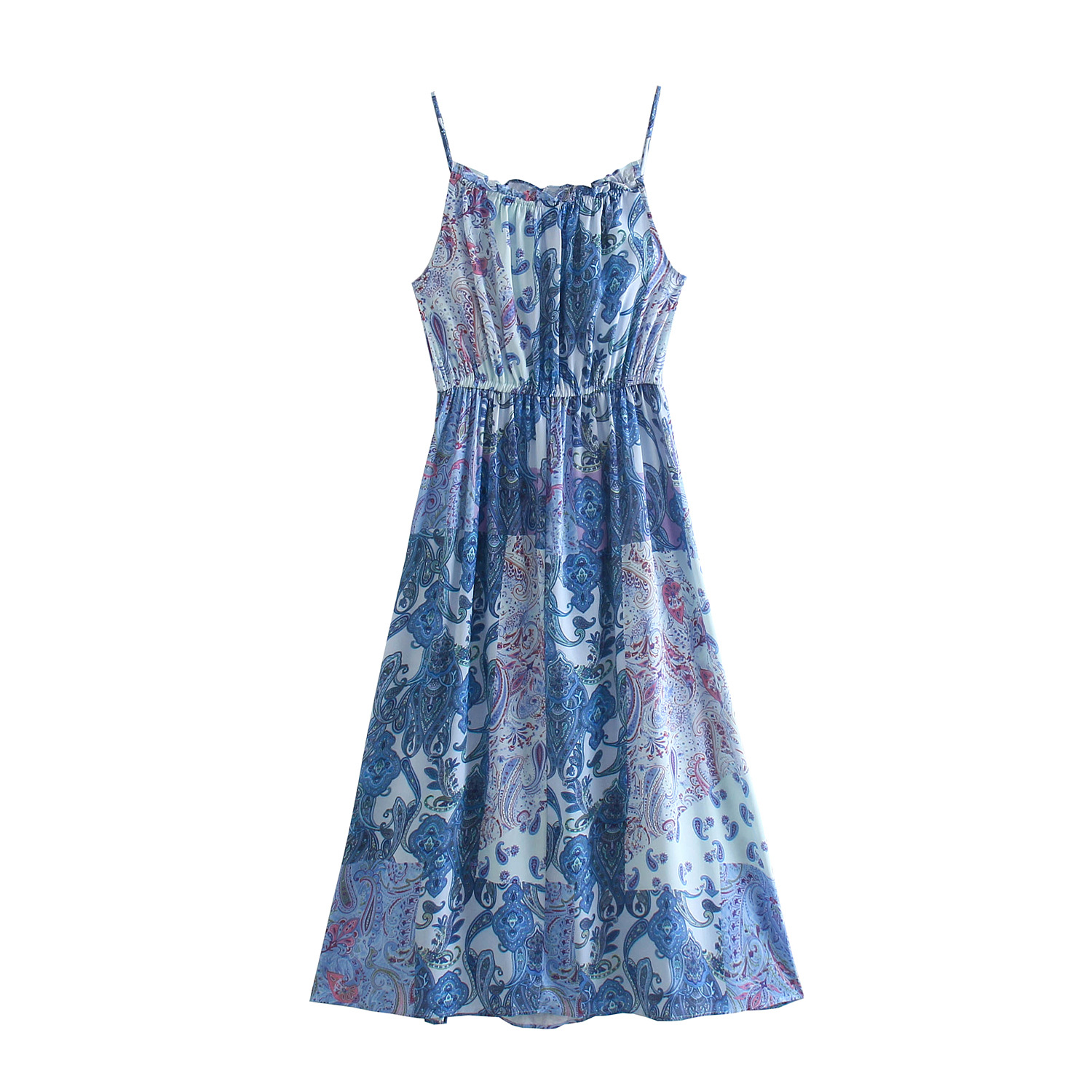 Blue Print Sling Dress NSXFL103275