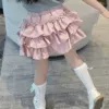 Pink pile skirt